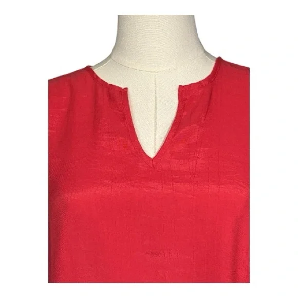 🆕 NWOT Cristina B women’s coral sleeveless high-low layered tunic top | size M - Picture 3 of 10